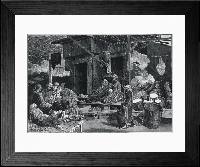 Framed Print : Merchants and Customers in Egyptian Market Framed Print : Merchants and Customers in Egyptian Market