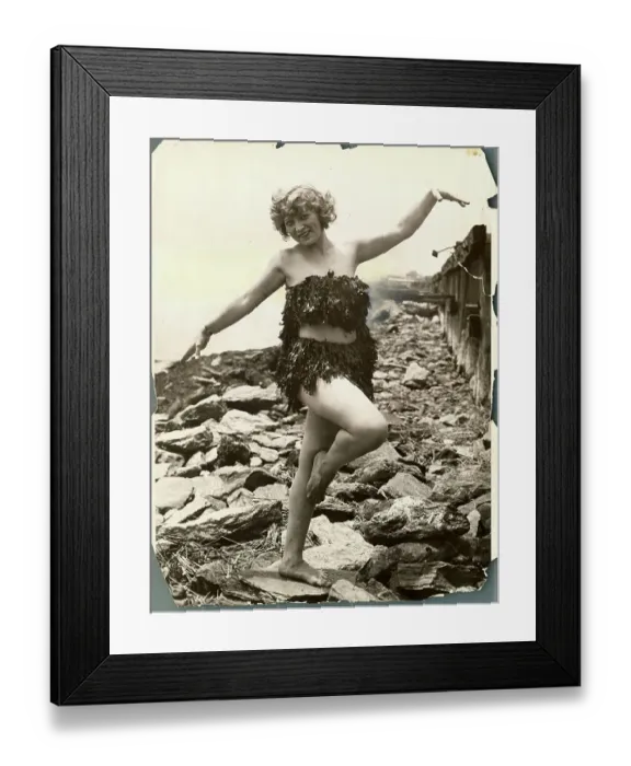 Framed Print : New York Ballerina Wearing Seaweed Bikini Framed Print : New York Ballerina Wearing Seaweed Bikini