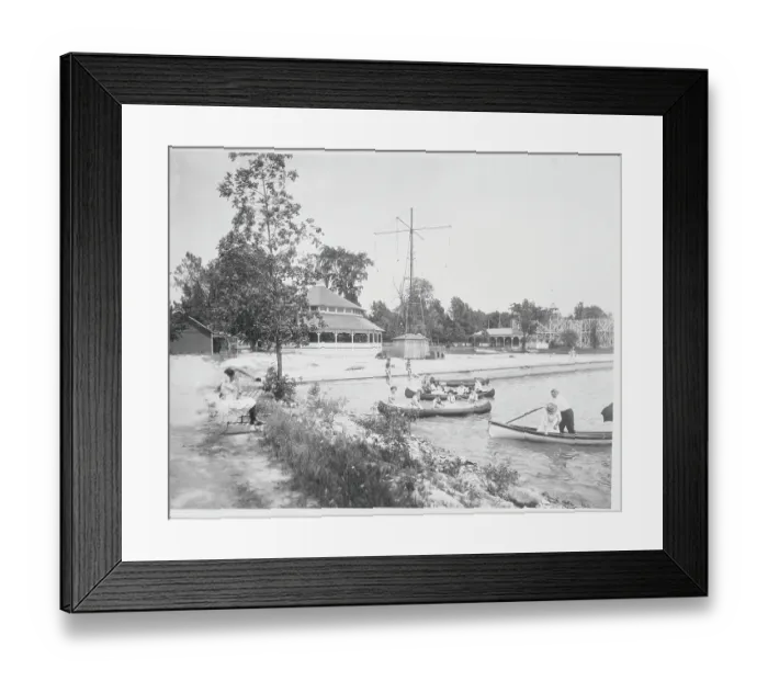 Framed Print : Vacationers Canoeing Framed Print : Vacationers Canoeing