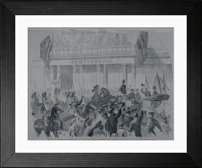 Framed Print : Crowd Outside Continental Hotel Framed Print : Crowd Outside Continental Hotel