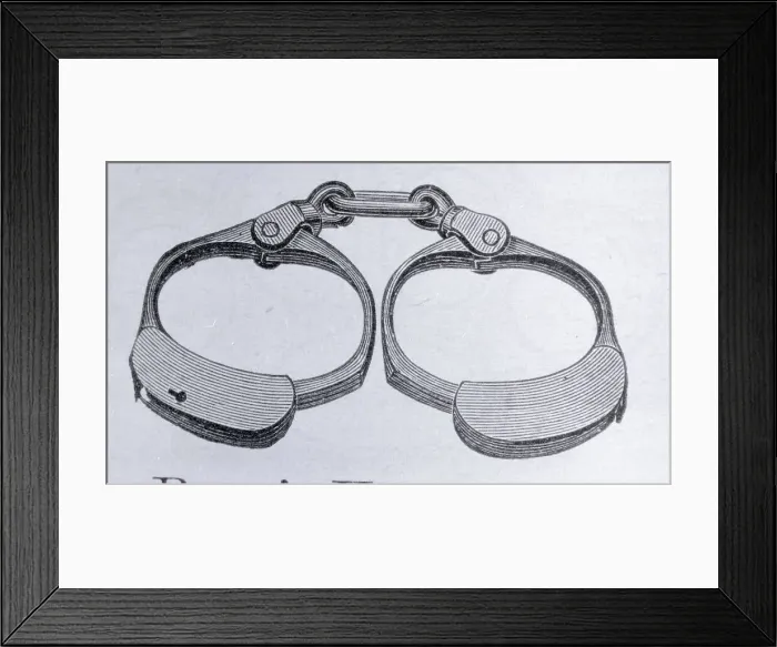 Framed Print : Advertisement for Bean's Police Handcuffs Framed Print : Advertisement for Bean's Police Handcuffs