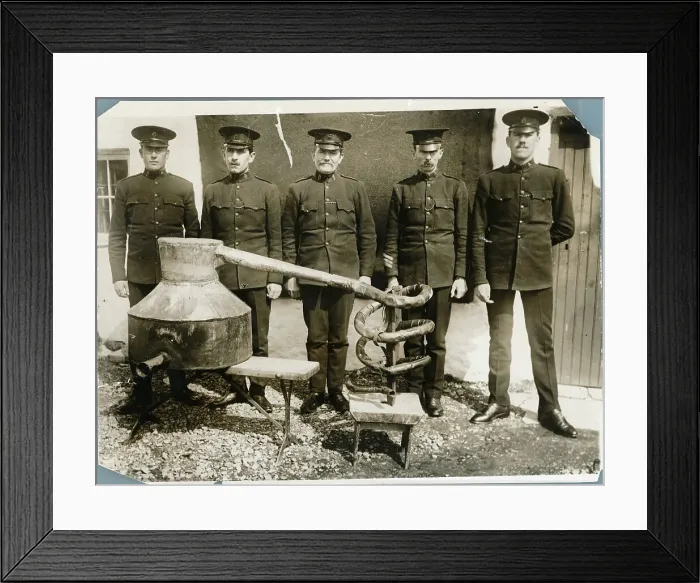 Framed Print : English Police Posing with Illicit Still Framed Print : English Police Posing with Illicit Still