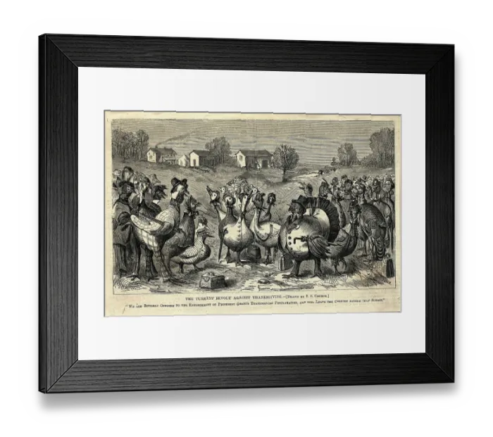 Framed Print : Turkeys Revolt Against Thanksgiving Framed Print : Turkeys Revolt Against Thanksgiving