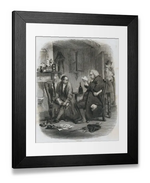 Framed Print : Samuel Johnson Reading Book Framed Print : Samuel Johnson Reading Book