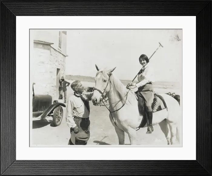 Framed Print : Zane Grey Posing with Polo Player Framed Print : Zane Grey Posing with Polo Player