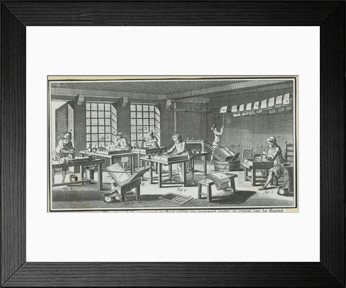 Framed Print : Workers Making Marbled Paper Framed Print : Workers Making Marbled Paper