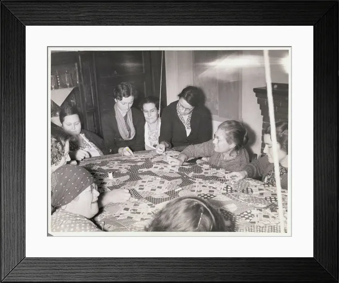 Framed Print : Group of Women Quilting Framed Print : Group of Women Quilting