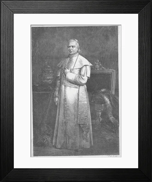 Framed Print : Portrait of Pope Pius IX Holding Cross