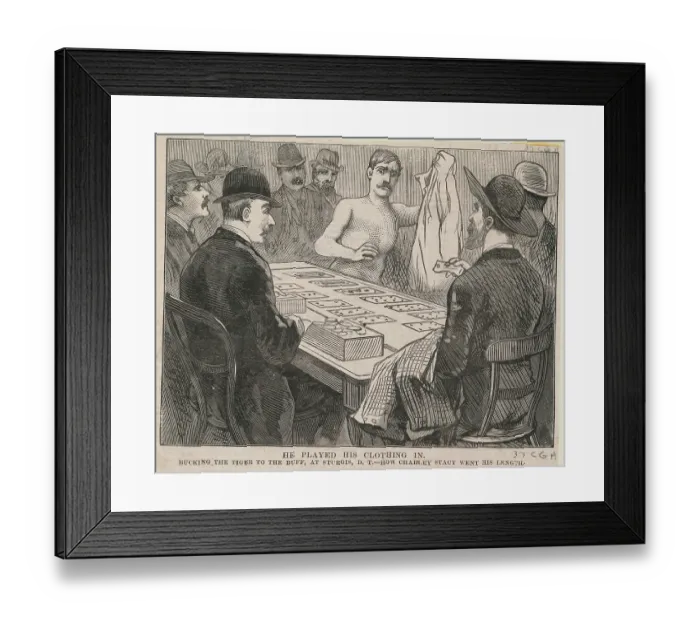 Framed Print : Man Stripping at Card Game Framed Print : Man Stripping at Card Game