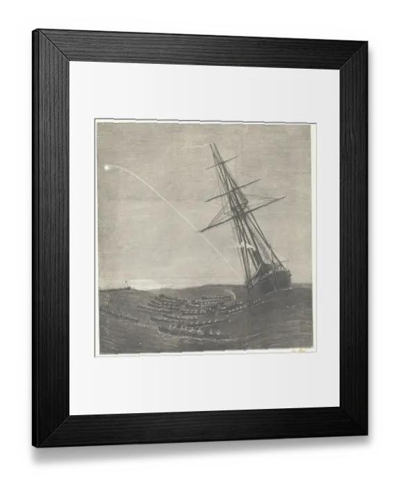 Framed Print : Ship and Small Vessels in the Ocean Framed Print : Ship and Small Vessels in the Ocean