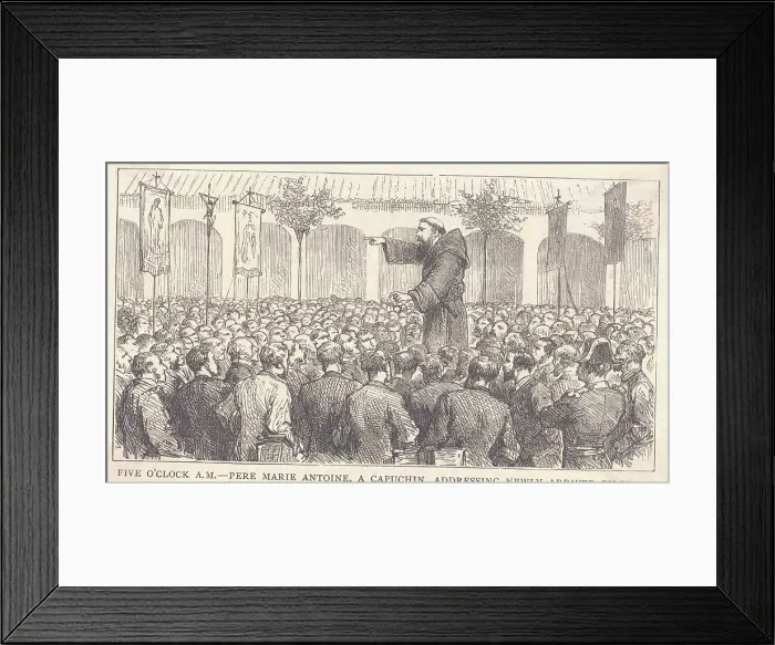 Framed Print : Capuchin Monk Directing Pilgrims Framed Print : Capuchin Monk Directing Pilgrims