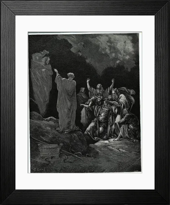 Framed Print : Witch of Endor with Saul Fainting at Spirit of Samuel Framed Print : Witch of Endor with Saul Fainting at Spirit of Samuel
