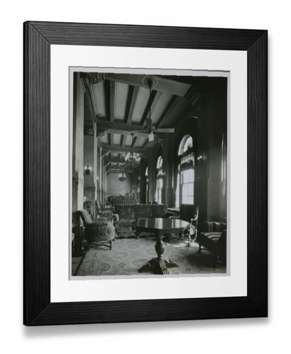 Framed Print : Interior of Spanish Style Hotel