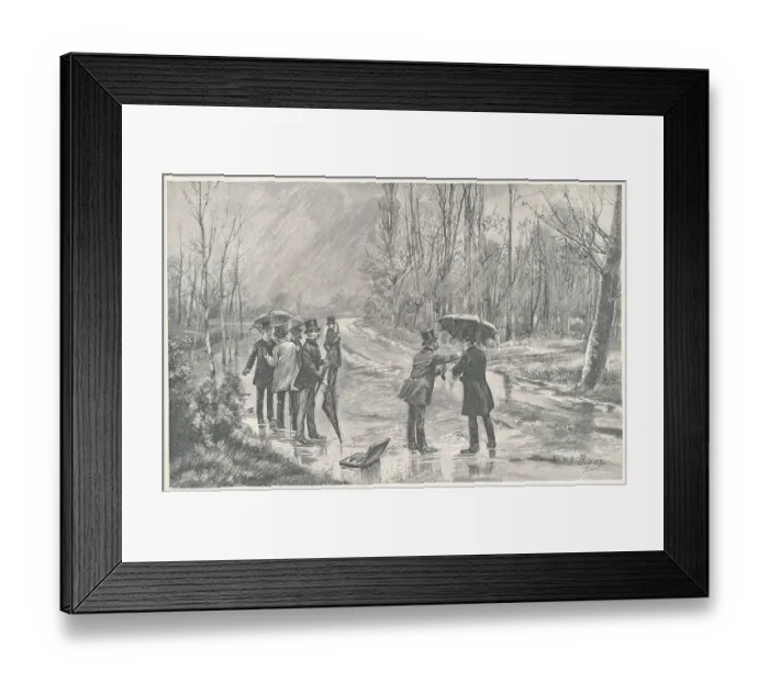 Framed Print : Men Preparing for Pistol Duel Framed Print : Men Preparing for Pistol Duel
