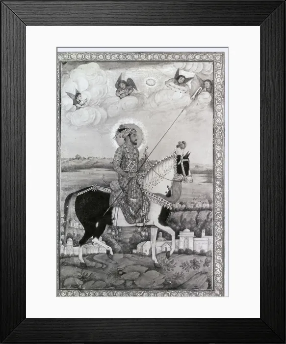 Framed Print : Shah Jehan Riding His Horse