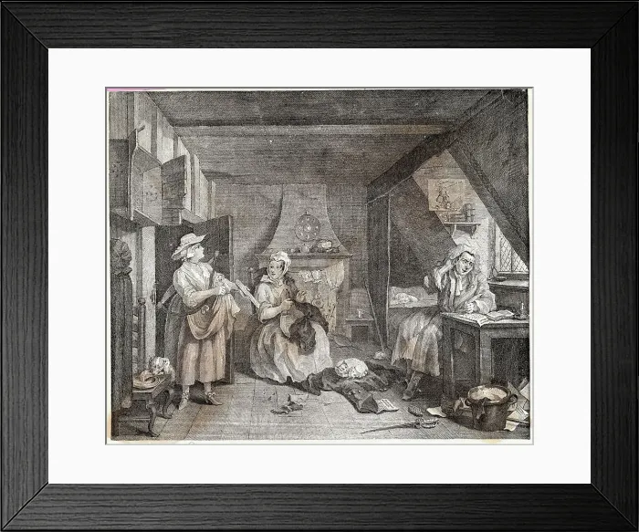 Framed Print : The Distressed Poet by William Hogarth Framed Print : The Distressed Poet by William Hogarth