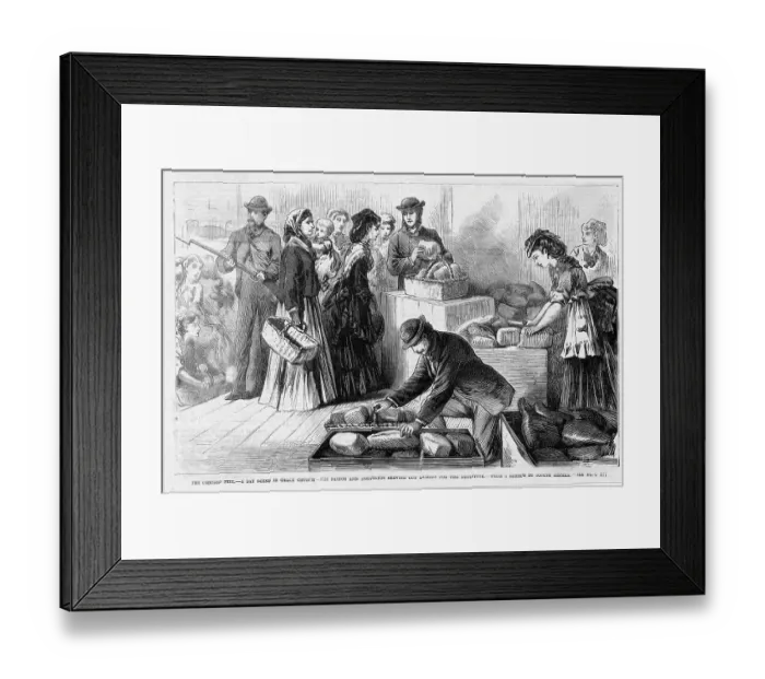 Framed Print : Church Feeding Fire Victims Framed Print : Church Feeding Fire Victims