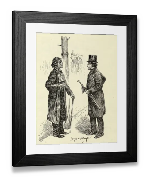Framed Print : Blind Beggar and Gentleman Philanthropist