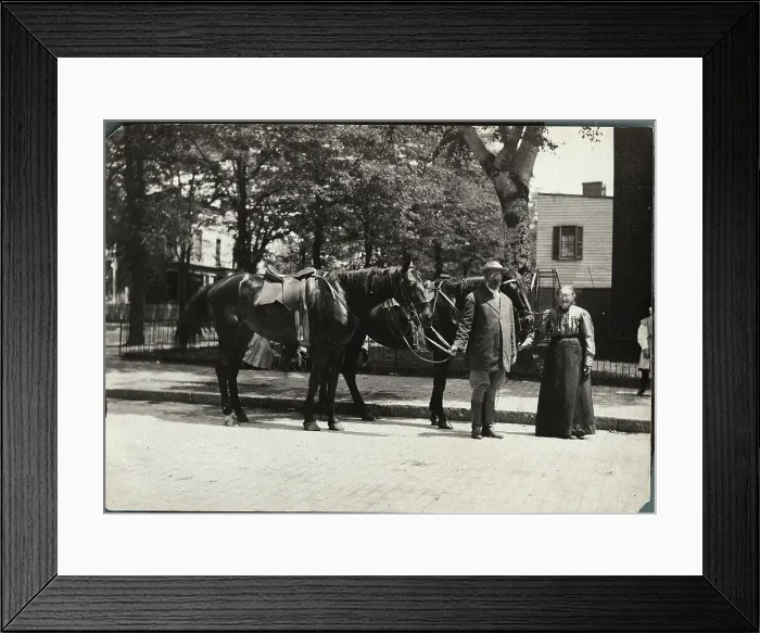 Framed Print : John Philip Sousa With Two Horses and a Woman Framed Print : John Philip Sousa With Two Horses and a Woman