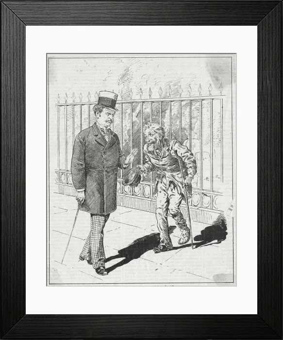 Framed Print : Rich Man Refusing Beggar