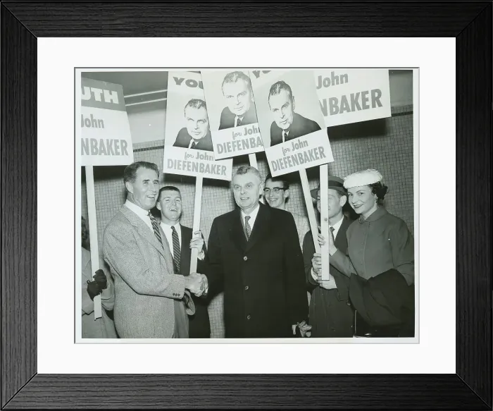 Framed Print : John Diefenbaker and George Hees Shaking Hands Framed Print : John Diefenbaker and George Hees Shaking Hands