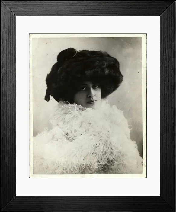 Framed Print : Woman Wearing Mink Turban Framed Print : Woman Wearing Mink Turban