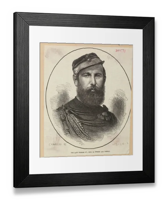 Framed Print : Sweden's King Charles XV Framed Print : Sweden's King Charles XV