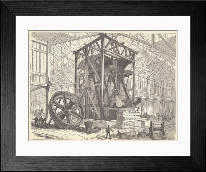 Framed Print : Workmen Erecting Engines Framed Print : Workmen Erecting Engines