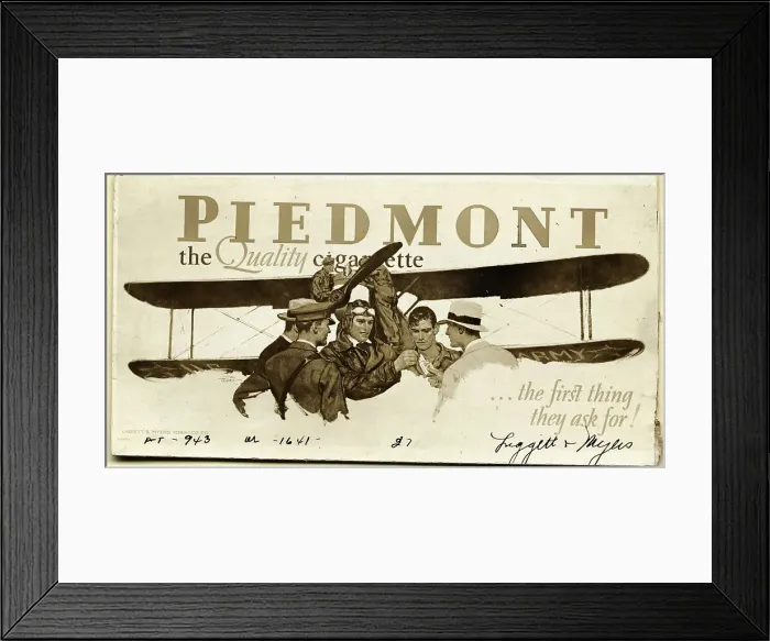 Framed Print : Piedmont Cigarette Ad Framed Print : Piedmont Cigarette Ad