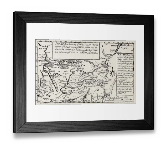 Framed Print : Map of Indian Nations of New York Framed Print : Map of Indian Nations of New York