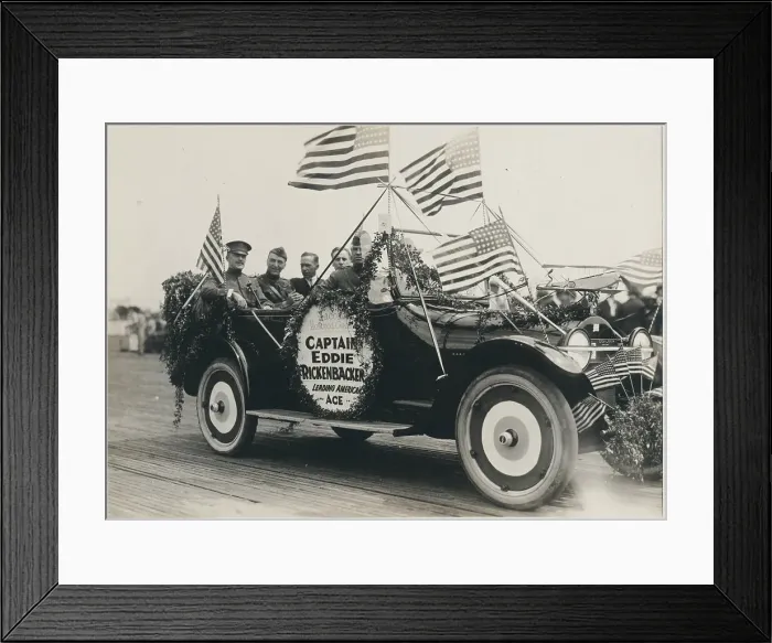 Framed Print : Eddie Rickenbacker Riding in Parade Framed Print : Eddie Rickenbacker Riding in Parade