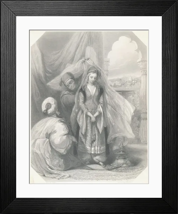 Framed Print : Servants Dressing Woman Framed Print : Servants Dressing Woman