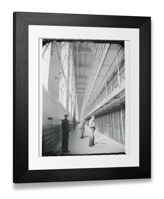 Framed Print : Guard and Prisoners Cleaning Cell Floor Framed Print : Guard and Prisoners Cleaning Cell Floor