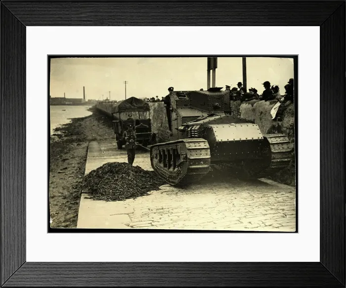 Framed Print : Tank Pulling Truck Out Of Mud Framed Print : Tank Pulling Truck Out Of Mud