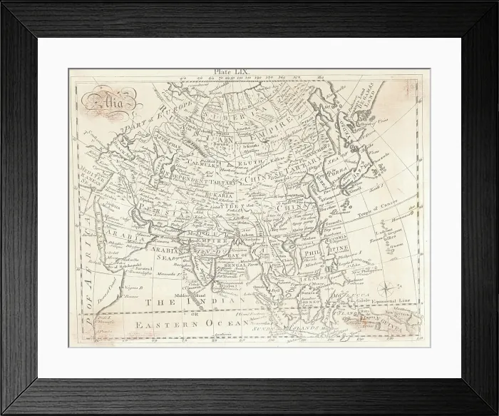Framed Print : Map of Asia