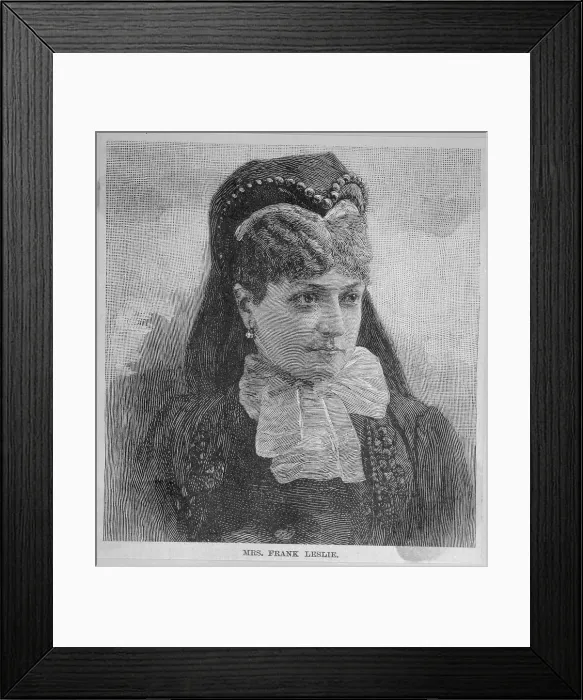 Framed Print : Ilustrated Portrait of Mrs Frank Leslie Framed Print : Ilustrated Portrait of Mrs Frank Leslie