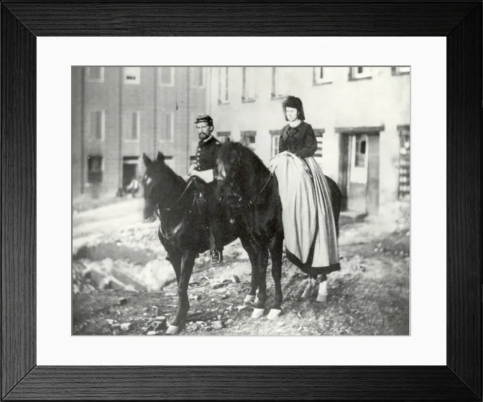 Framed Print : Major Belle Reynolds & Husband On Horses Framed Print : Major Belle Reynolds & Husband On Horses
