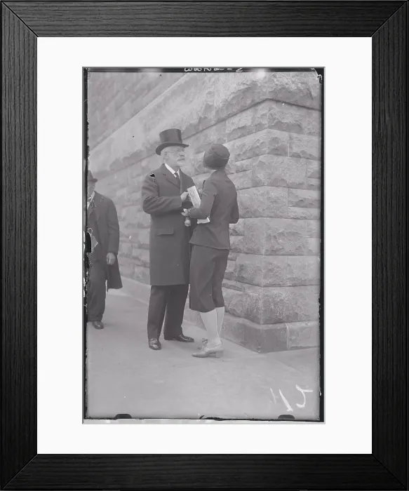 Framed Print : George Foster Peabody Speaking to Reporter Framed Print : George Foster Peabody Speaking to Reporter