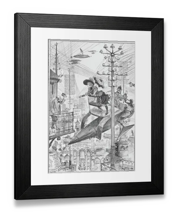 Framed Print : Woman in Flying Machine Framed Print : Woman in Flying Machine