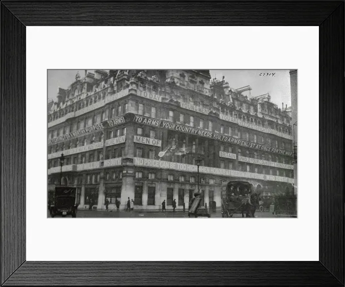 Framed Print : Carlton Hotel Showing the Ads for Recruitment Framed Print : Carlton Hotel Showing the Ads for Recruitment