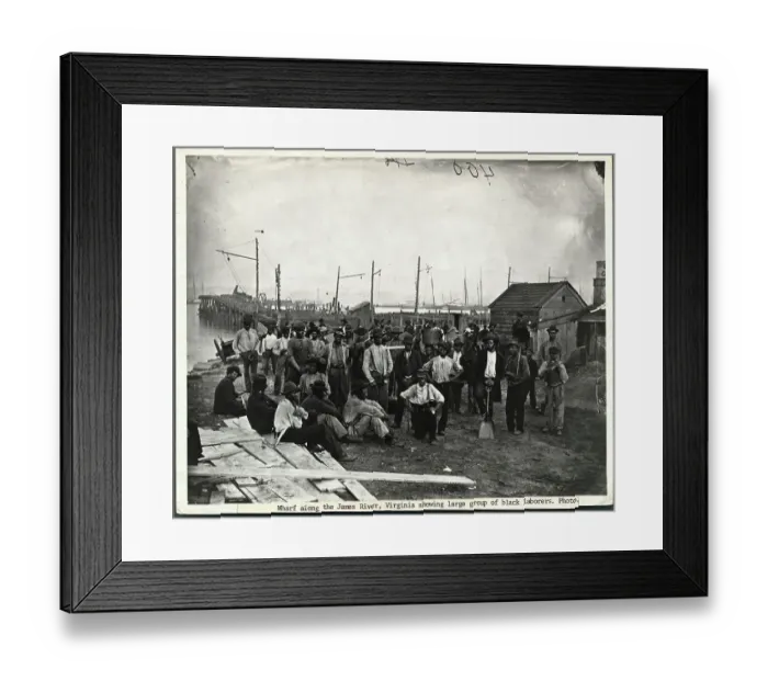 Framed Print : Black Workers Along James River Framed Print : Black Workers Along James River