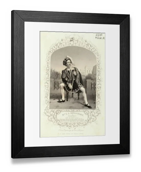 Framed Print : E.L. Davenport Playing Character Benedick in much Ado About Nothing Framed Print : E.L. Davenport Playing Character Benedick in much Ado About Nothing