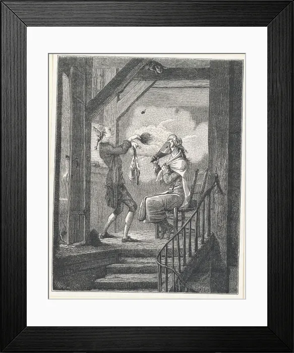 Framed Print : Man Powdering Woman Framed Print : Man Powdering Woman