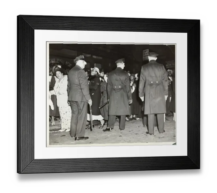 Framed Print : Police Controlling Crowd of Father Divine Followers Framed Print : Police Controlling Crowd of Father Divine Followers