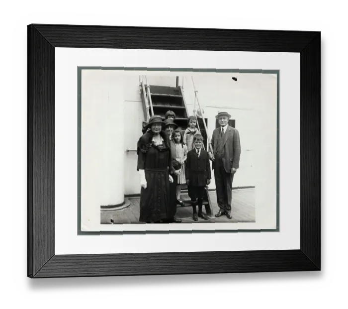 Framed Print : Thomas Watson and Family Standing on Deck Framed Print : Thomas Watson and Family Standing on Deck
