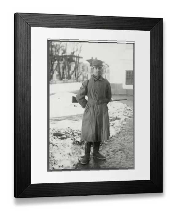 Framed Print : Prince Gustav Adolf Posing with Rifle Framed Print : Prince Gustav Adolf Posing with Rifle