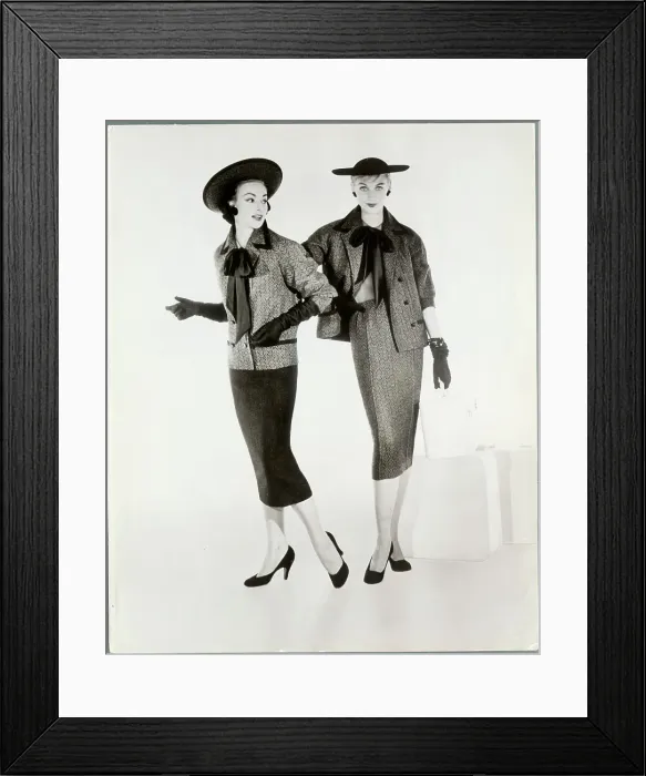 Framed Print : Women Modeling Tweed Outfits Framed Print : Women Modeling Tweed Outfits