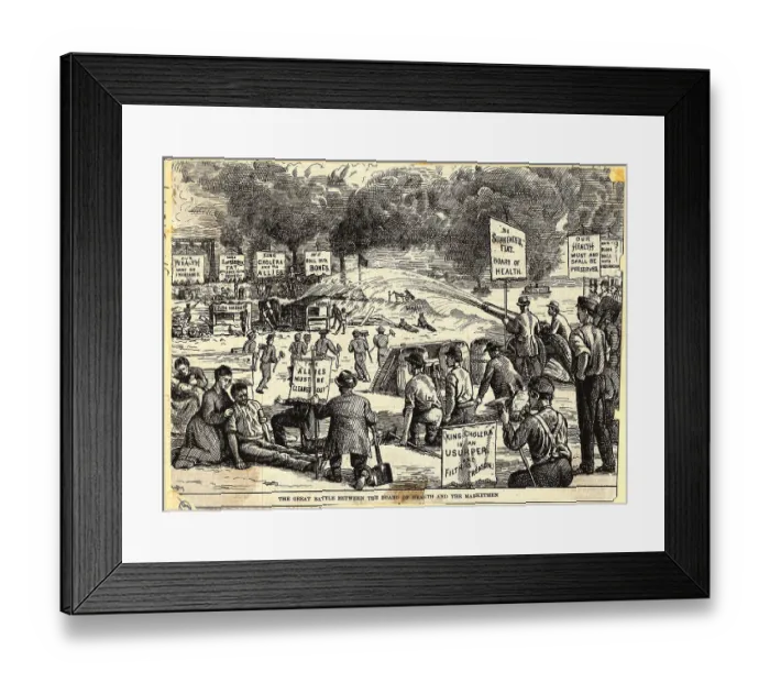 Framed Print : Political Cartoon of Social Conflict Framed Print : Political Cartoon of Social Conflict