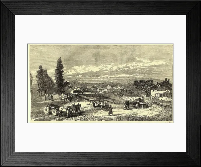 Framed Print : Village Scene with Skyline Framed Print : Village Scene with Skyline