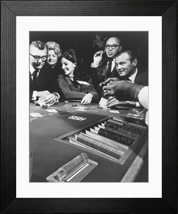Framed Print : Blackjack Players in Vegas Framed Print : Blackjack Players in Vegas